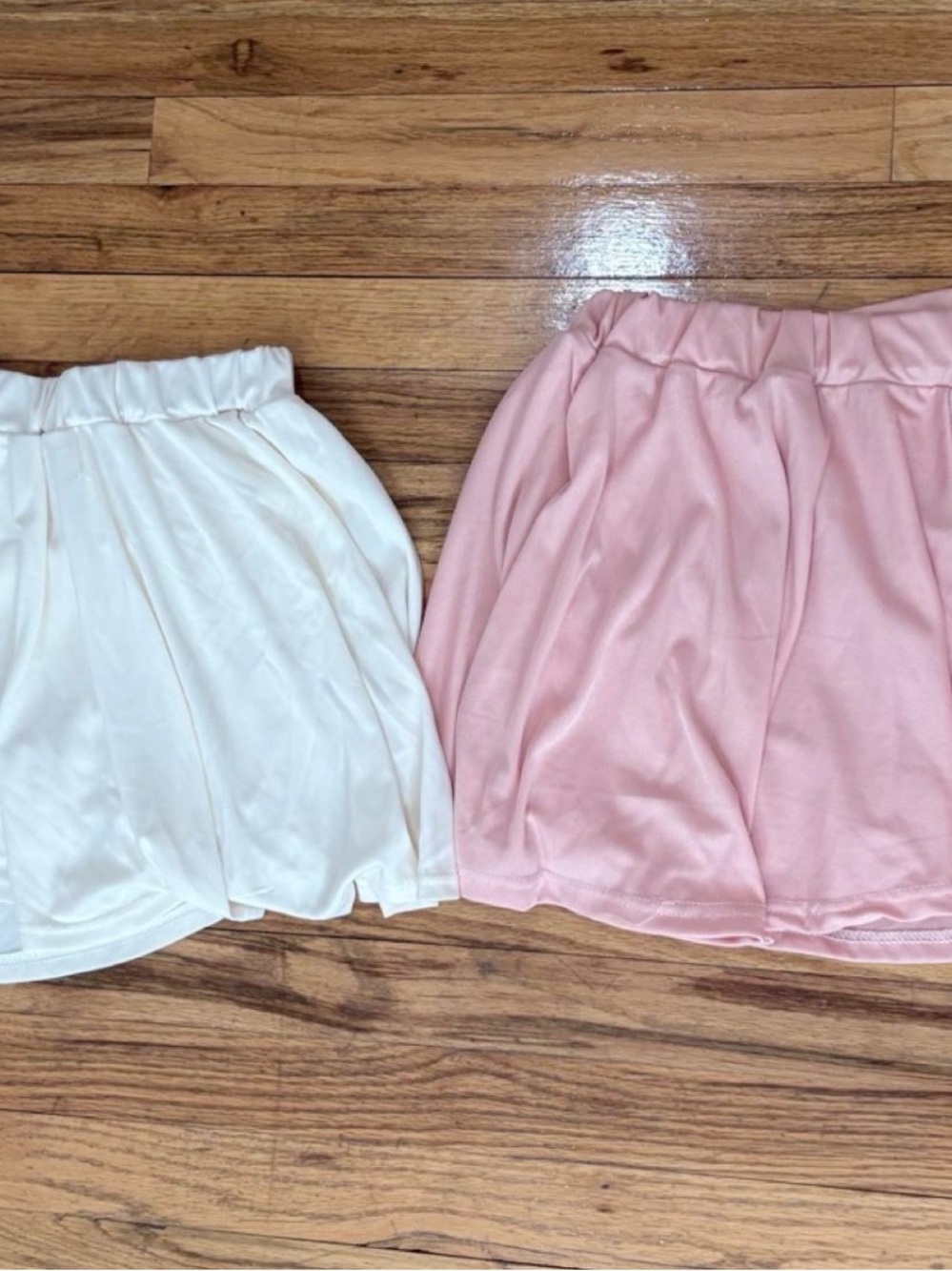 Soft Bubble Skirts in White & Blush Pink - Picture 2 of 2